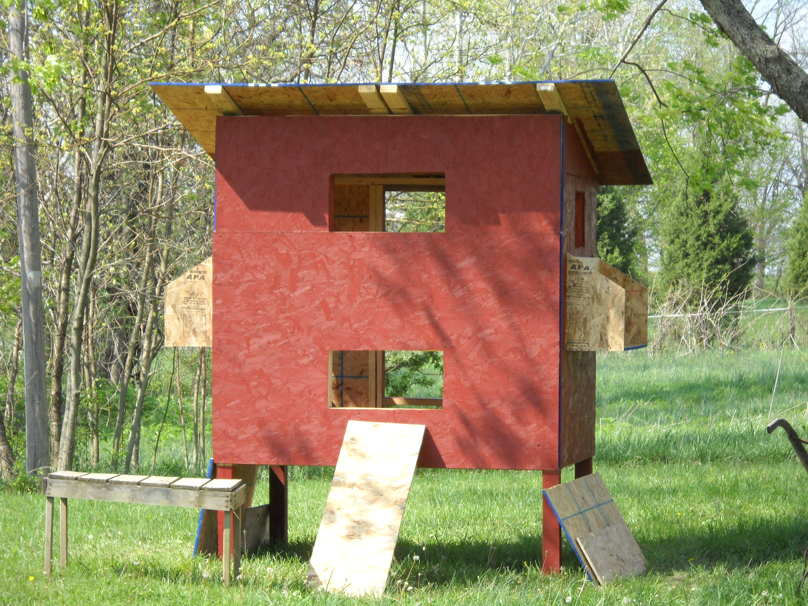 Chicken Coop Painting in Progress